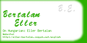 bertalan eller business card